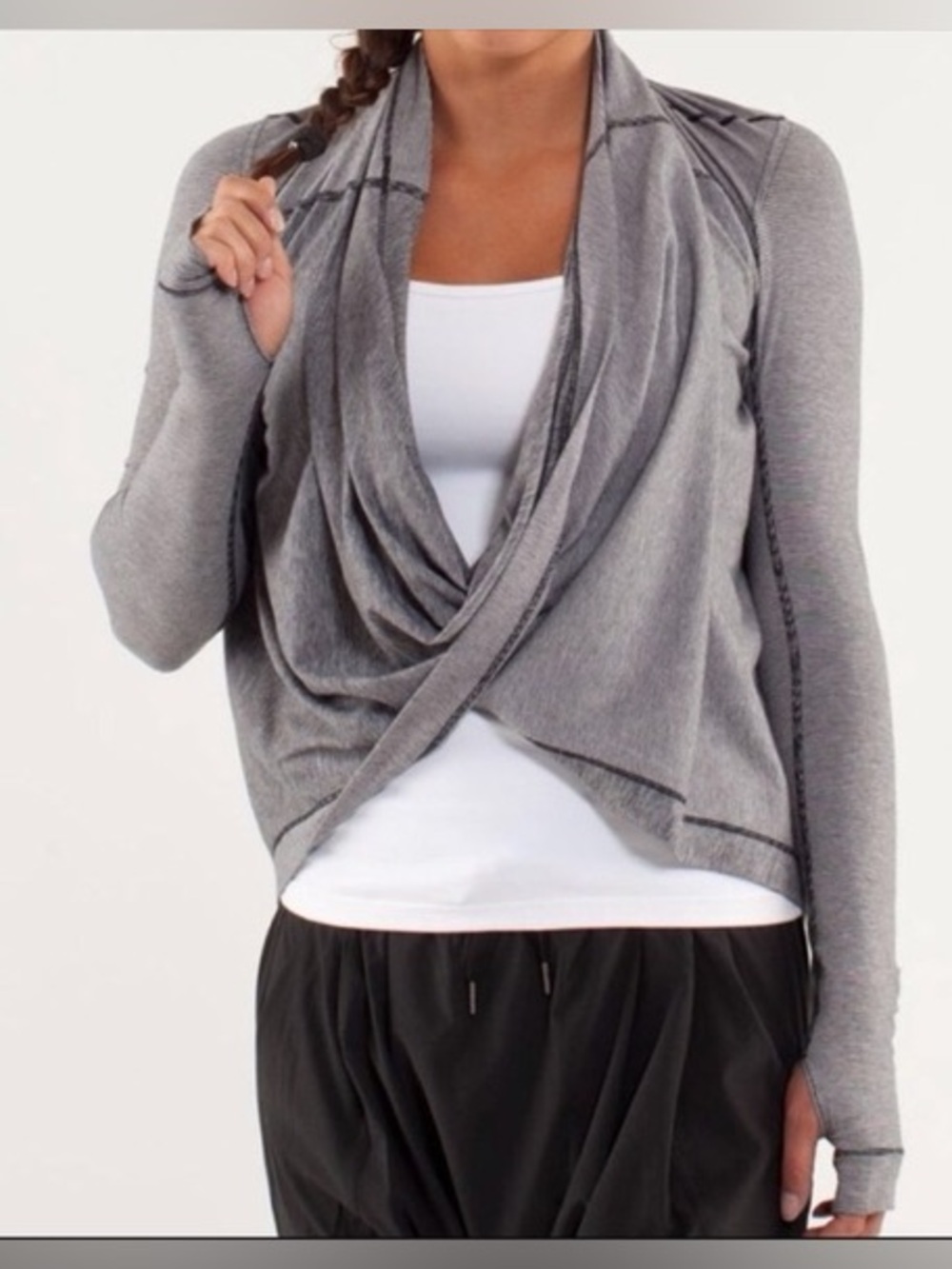Lululemon Iconic Wrap Wee Stripe‎ White Black Long Sleeve